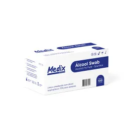 Álcool Swab 70% para Assepsia Medix 100 Unidades