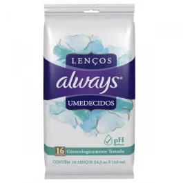 Lenços Umedecidos Íntimo Always 16 Unidades