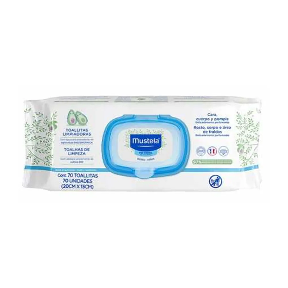 Lenço Umedecido Mustela Bebê com 70 unidades