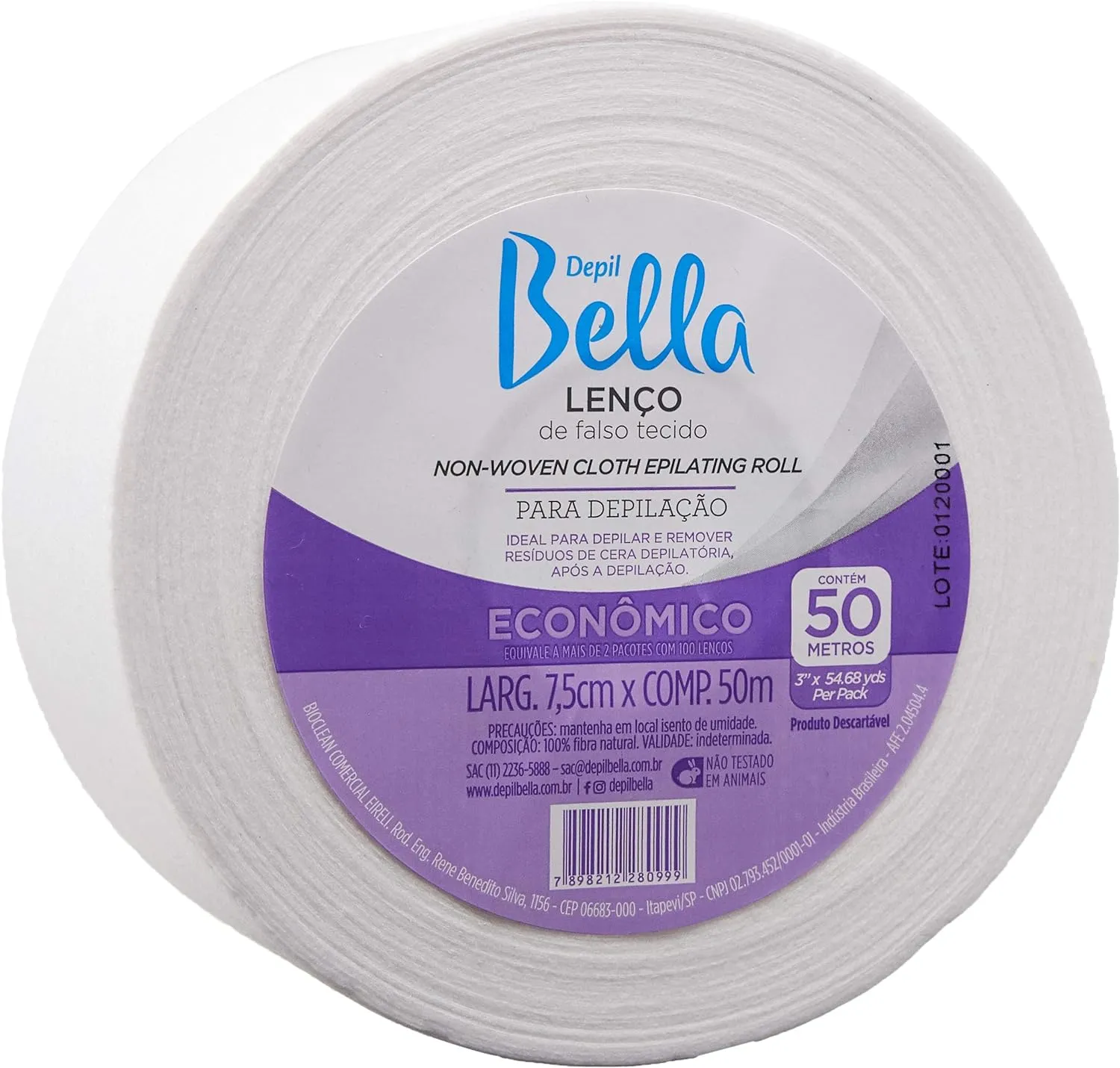 Lenço Tnt Depilatório Depil Bella Rolo 50mts