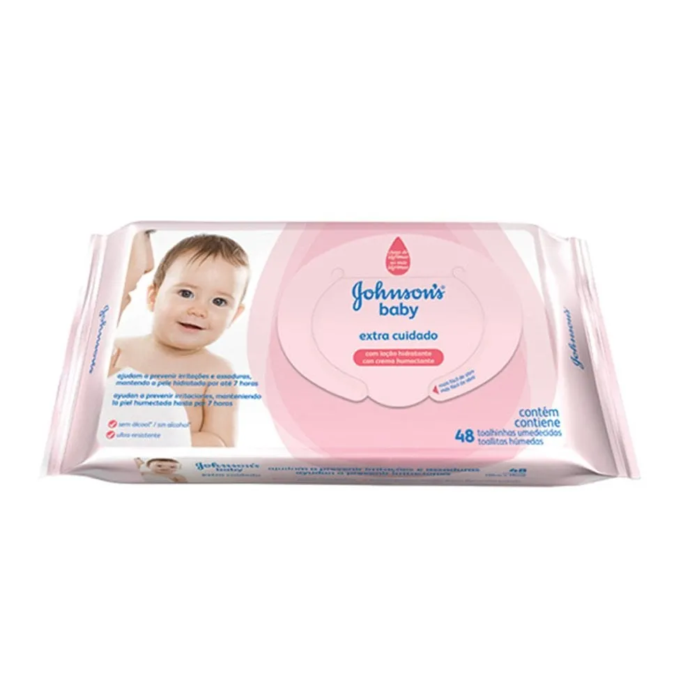 Lenços Umedecidos Johnson's Baby Extra Cuidado 48Un