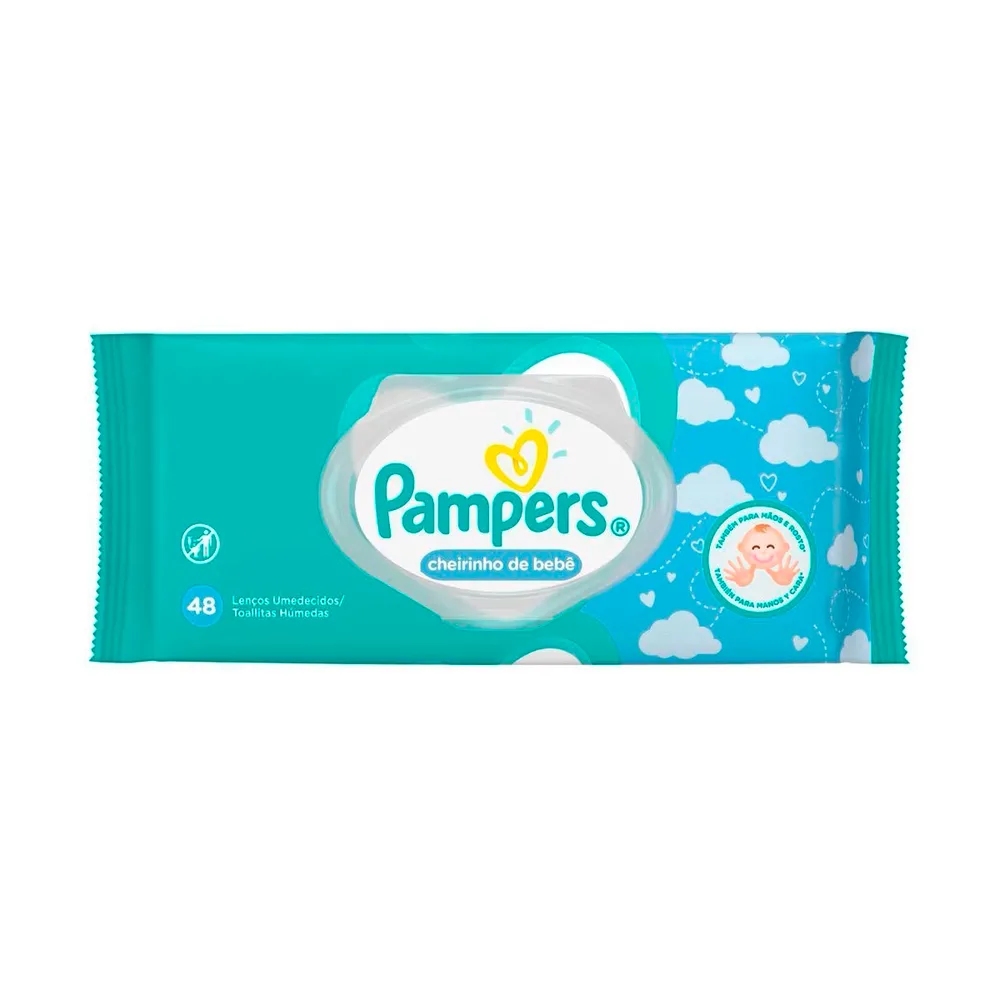 Lenços Umedecidos Pampers Cheirinho de Bebê 48 Unidades
