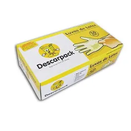 Luva de Látex Descarpack - Tamanho M - 100 Unidades