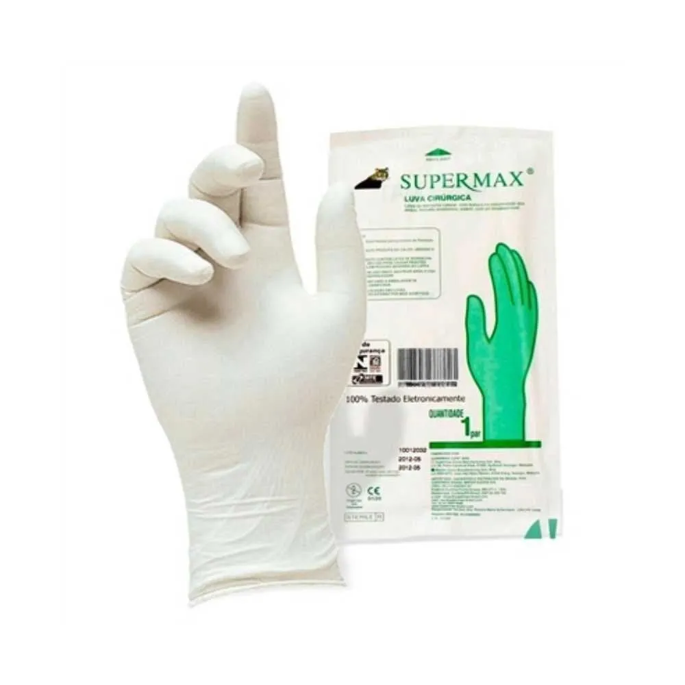 Luvas Cirúrgicas Estéril Supermax Nº 7- 1 Par