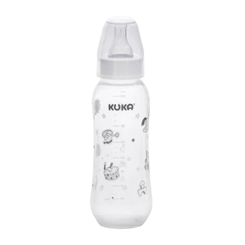 Mamadeira Kuka Natural Color 6+ meses, branca, 1 unidade com capacidade de 250mL