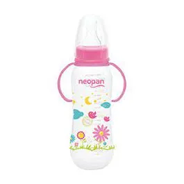 Mamadeira Neopan com Alça Rosa 250ml