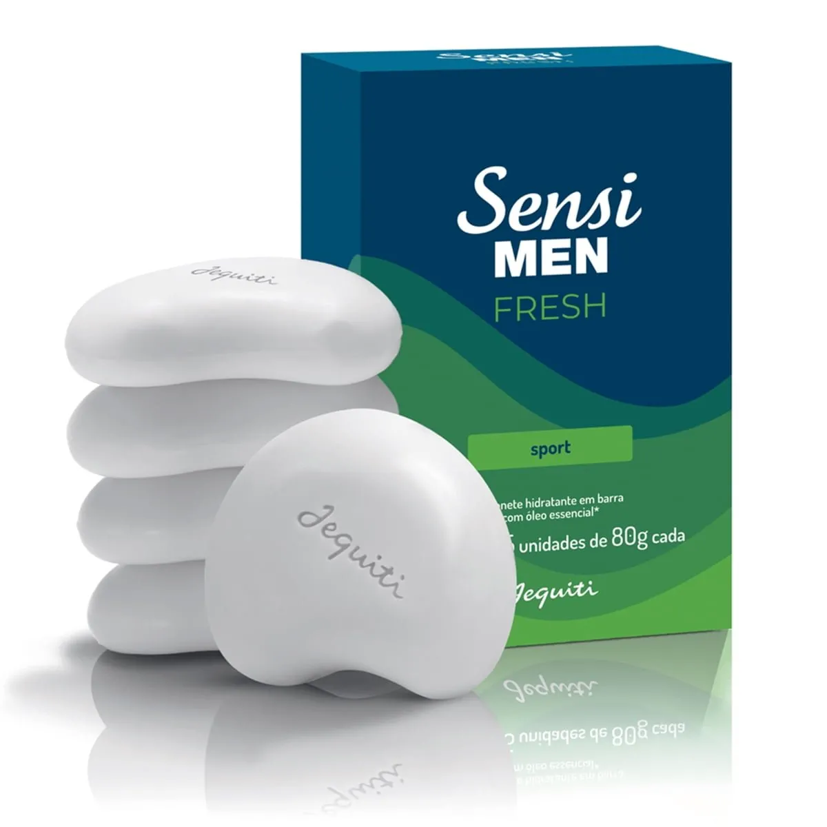 Jequiti Caixa de Sabonete Hidratante Em Barra Sensi Men Fresh 5 x 80g