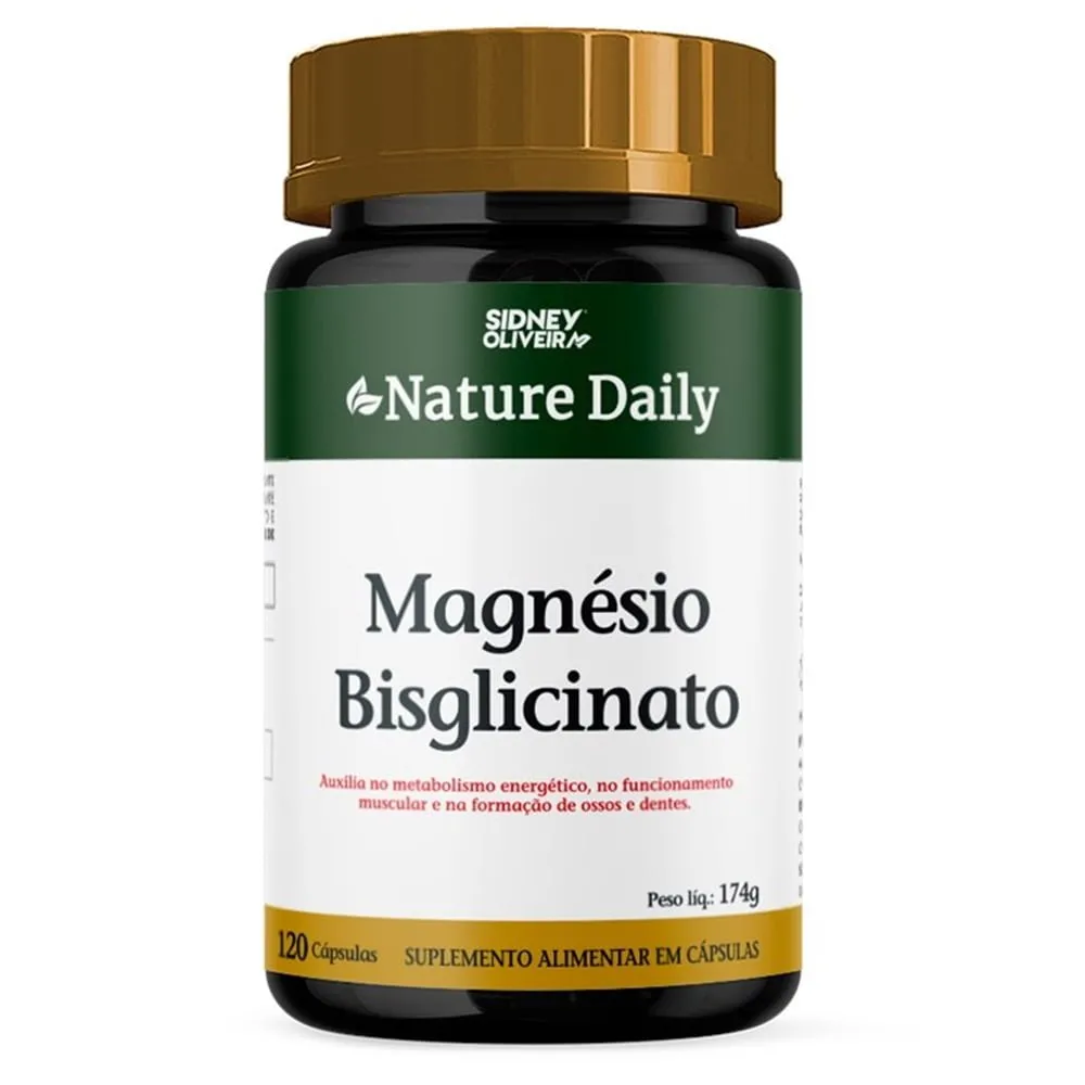 SIDNEY OLIVEIRA MAGNÉSIO BISGLICINATO NATURE DAILY 120 CÁPSULAS SIDNEY OLIVEIRA