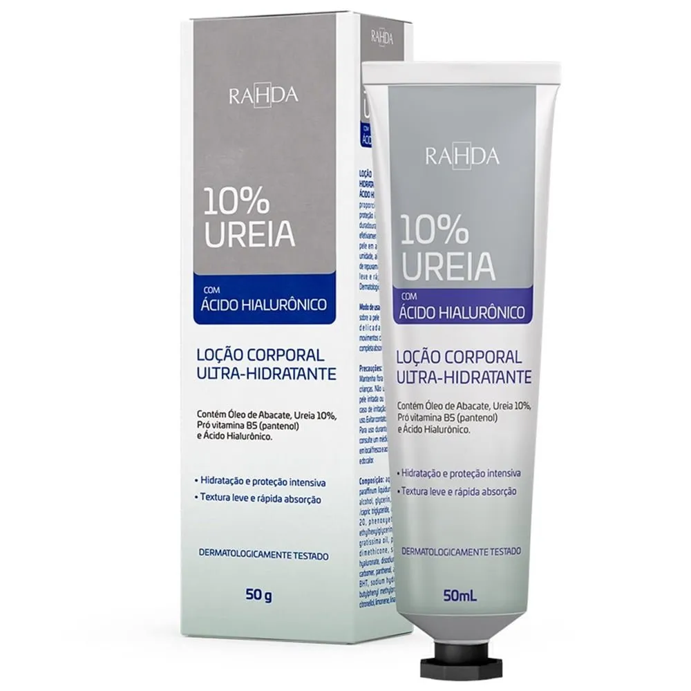 Ureia 10% + Ácido Hialurônico Loção Ultra-hidratante 50g Rahda -