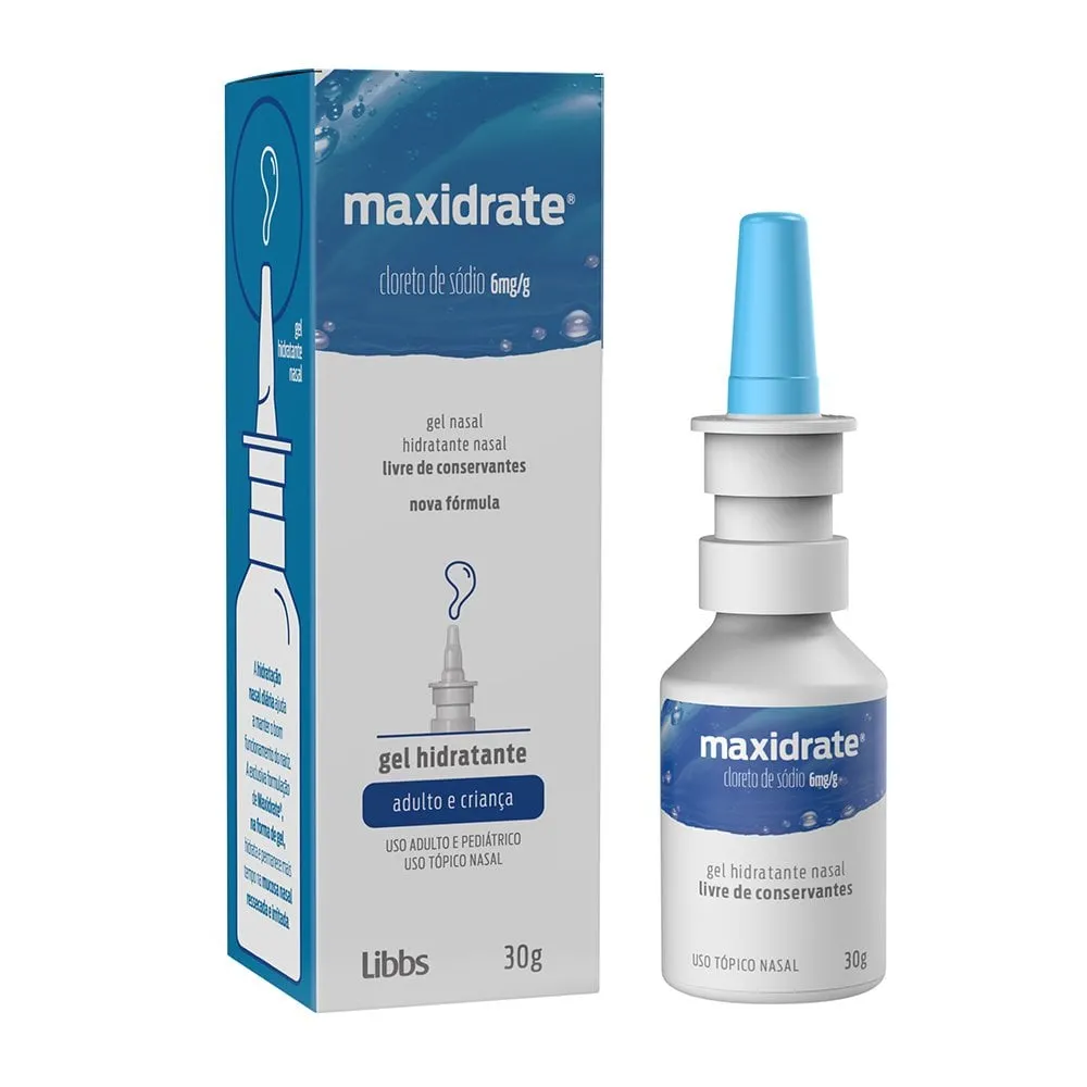 Maxidrate 6,0mg/g, caixa com 1 frasco com 30g de gel de uso nasal