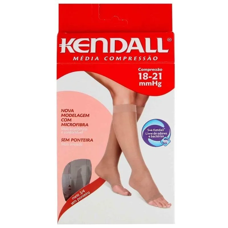 Meia 3/4 de Compressão Kendall 18-21mmHg G, Ponteira Aberta, Mel