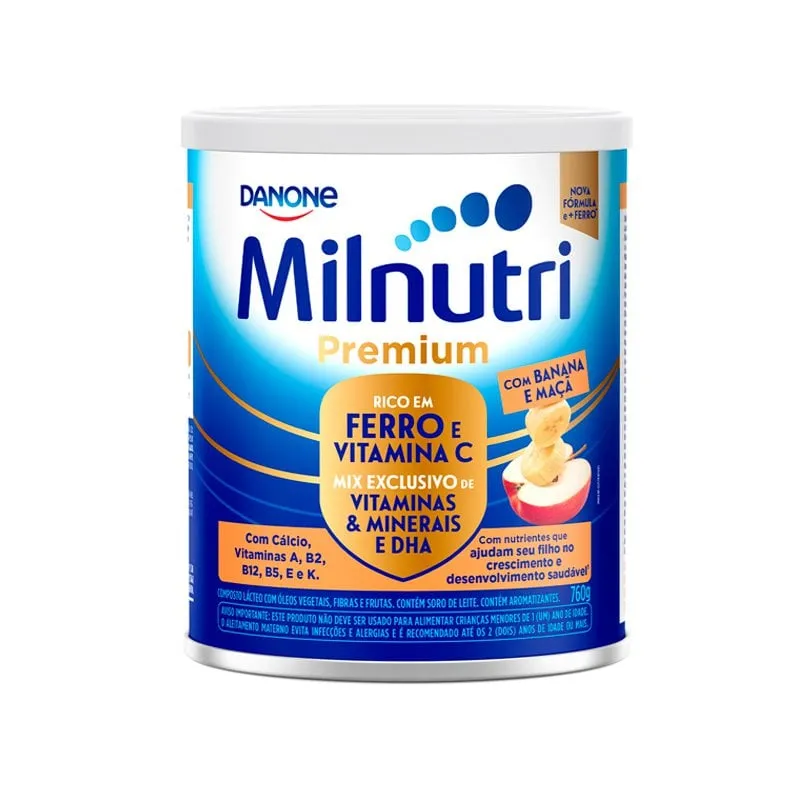 Milnutri Vitamina de Frutas Banana e Maçã 760g