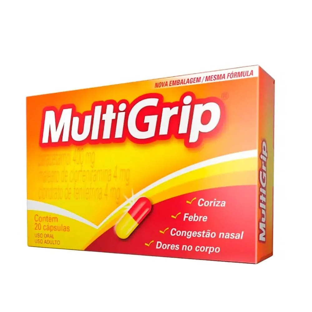 Multigrip 400 + 4 + 4mg 20 Cápsulas
