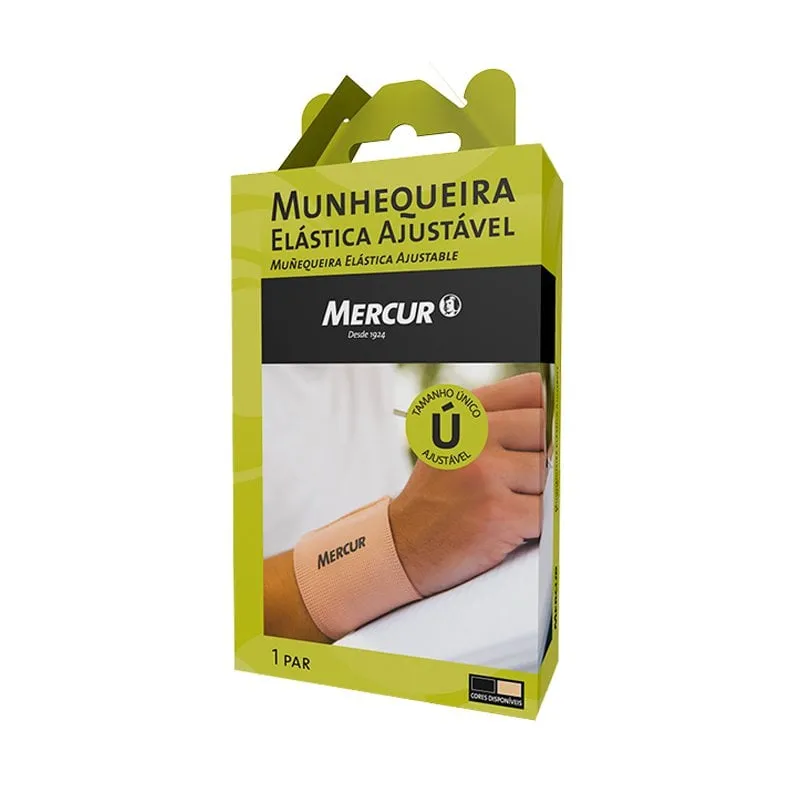 Munhequeira Elástica Mercur Ajustável Bege