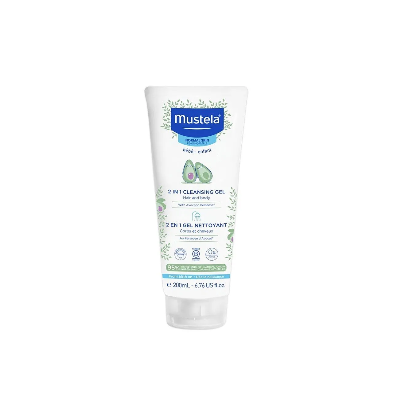 Mustela Bebê 2 em 1 Cabelo + Corpo Gel Lavante 200ml Brasil