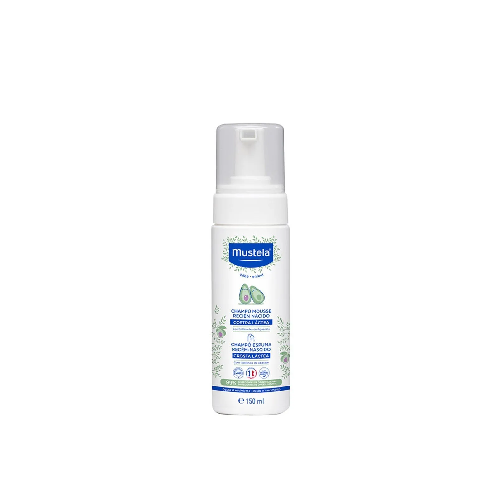 Mustela Bebê Shampoo Espuma Crosta Láctea Recém-nascido 150ml Brasil
