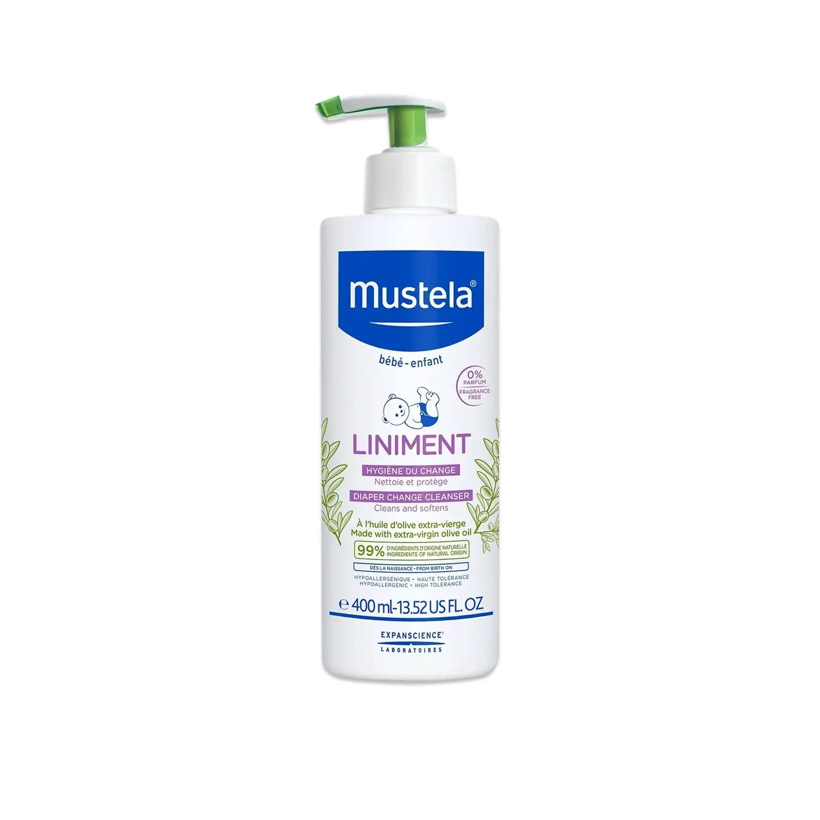 Mustela Bebê Linimento para Higiene da Zona da Fralda 400ml Brasil