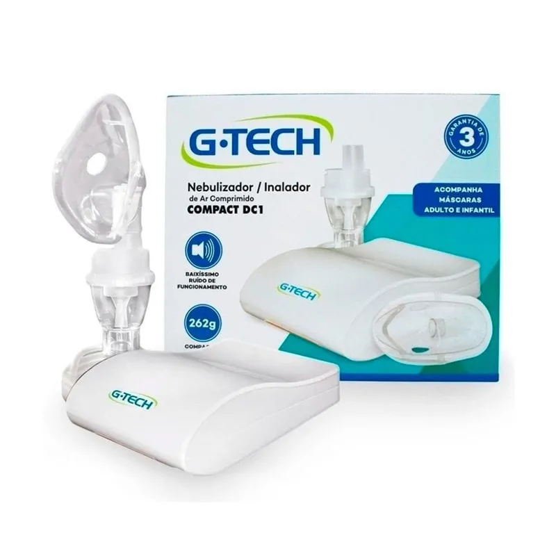 Nebulizador e Inalador de Ar Comprimido Compact DC1 G-Tech