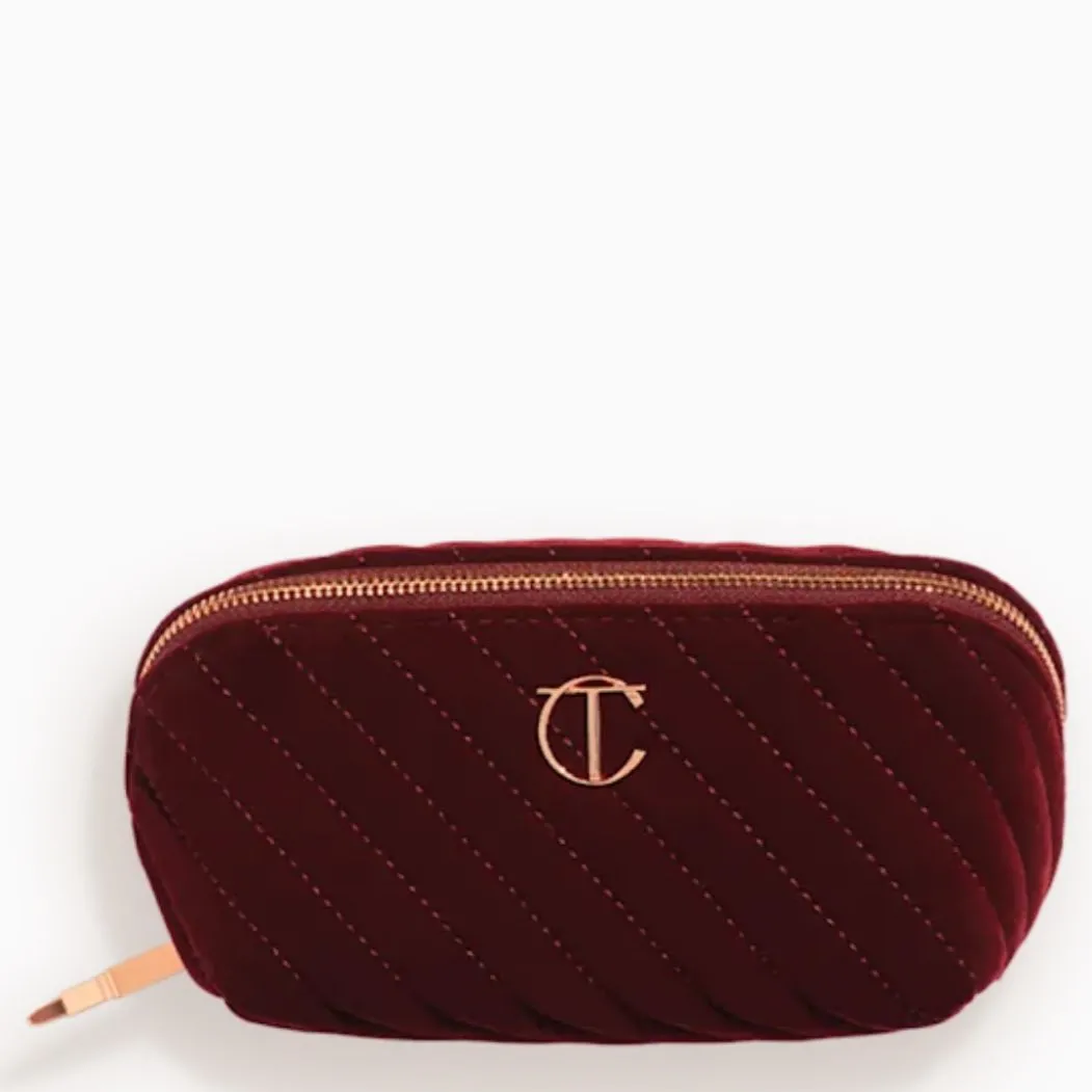 Necessaire Charlotte Tilbury Veludo Media Unika Cosmeticos - Unika Cosméticos