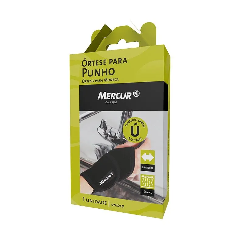Órtese Para Punho Mercur Ajustável Tamanho Único Cor Preto