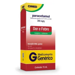 Paracetamol 200mg - Gotas 15ml - Cimed - Genérico