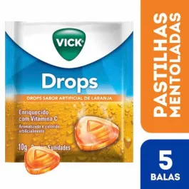 Pastilha Vick Drops - Sabor Laranja 5 Unidades