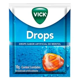 Pastilha Vick Drops - Sabor Mentol - 5 Unidades
