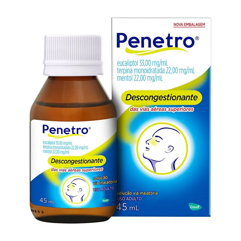 Penetro 33mg/mL + 22mg/mL + 22mg/mL, caixa com 1 frasco com 45mL de solução de uso inalatório