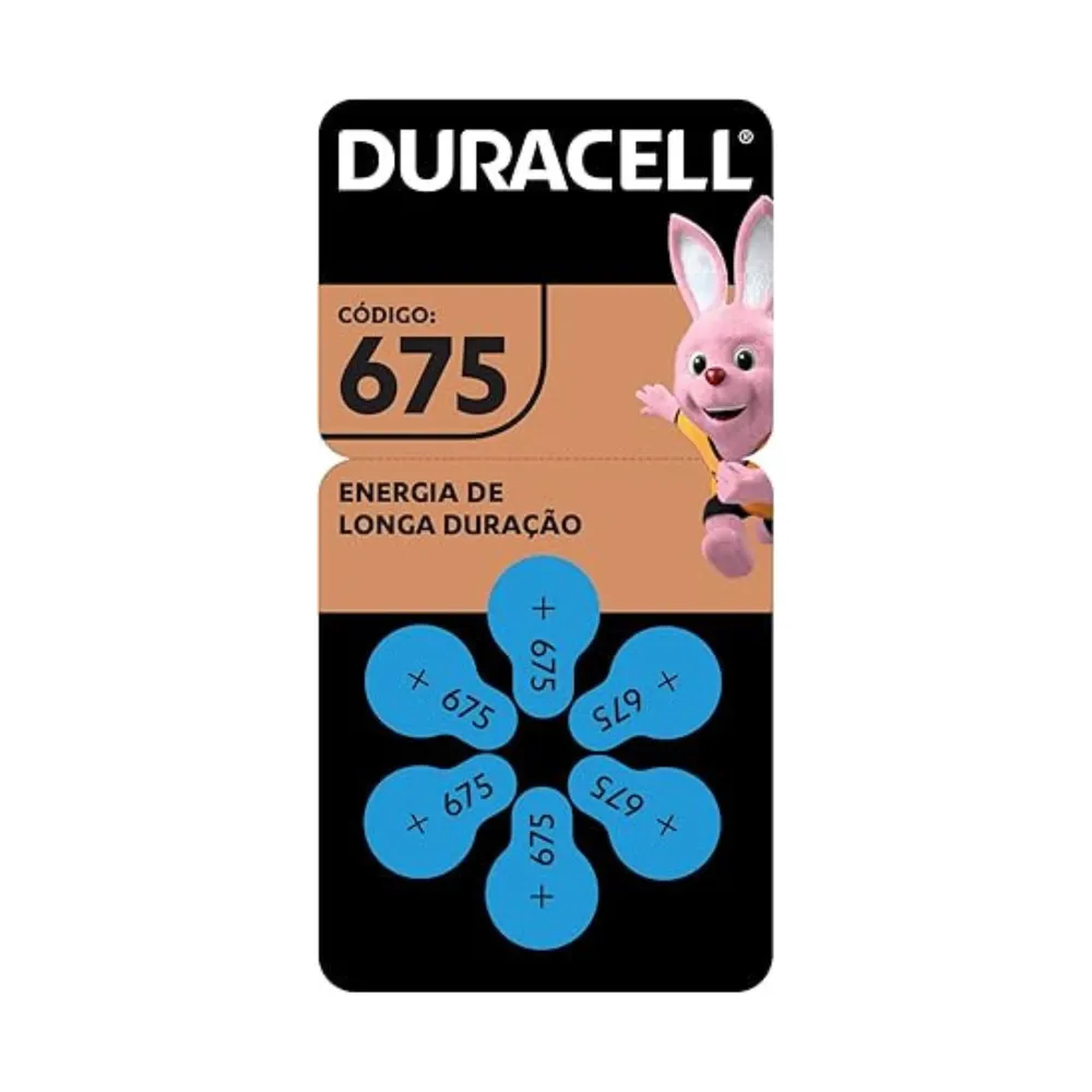 Pilha Duracell Auditiva 675 c/ 6 Unidades