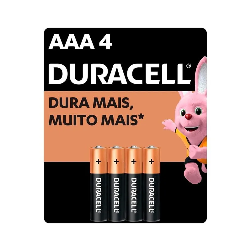 Duracell Pilha Alcalina Aaa Palito Duracell c/ 4 Unidades
