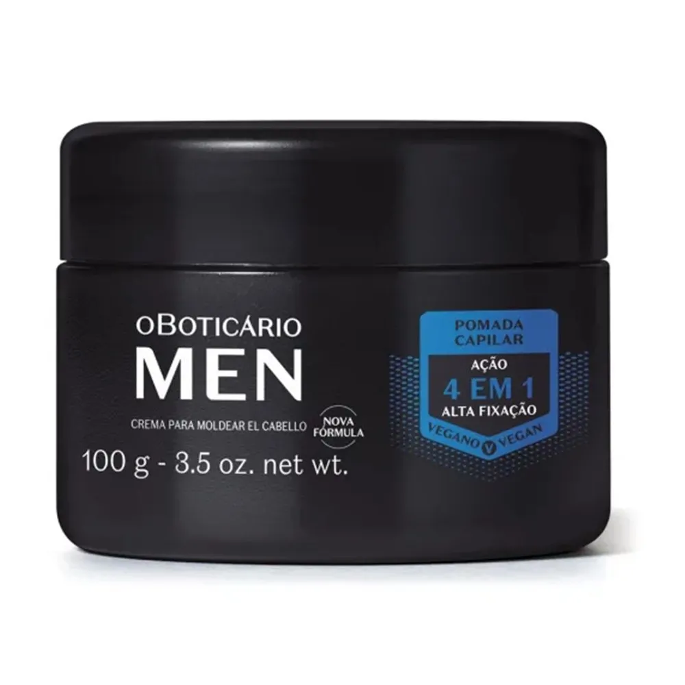 O Boticário Pomada Capilar 4 em 1 Men 100g O BoticárioPomada Capilar 4 em 1 Men 100gMen leva o cuidado sem enrolação para outros momentos da rotina do homem. Com nova fórmula A Pomada Capilar 4 em 1 Men tem fórmula de alto desempenho, entregando um resulta