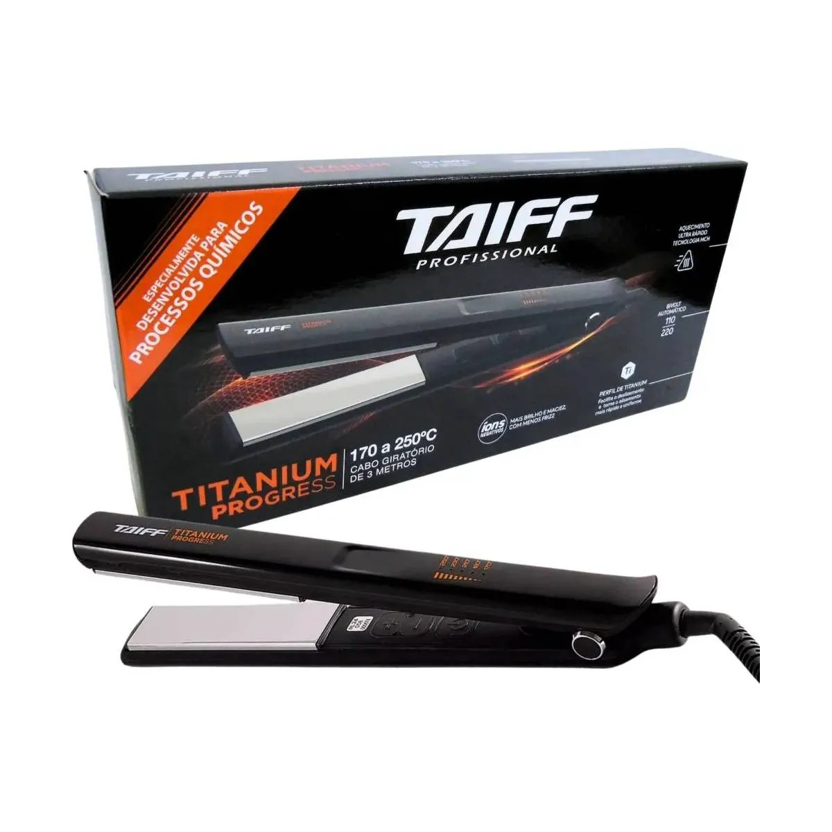 Prancha Taiff Titanium Progress 250°C Bivolt