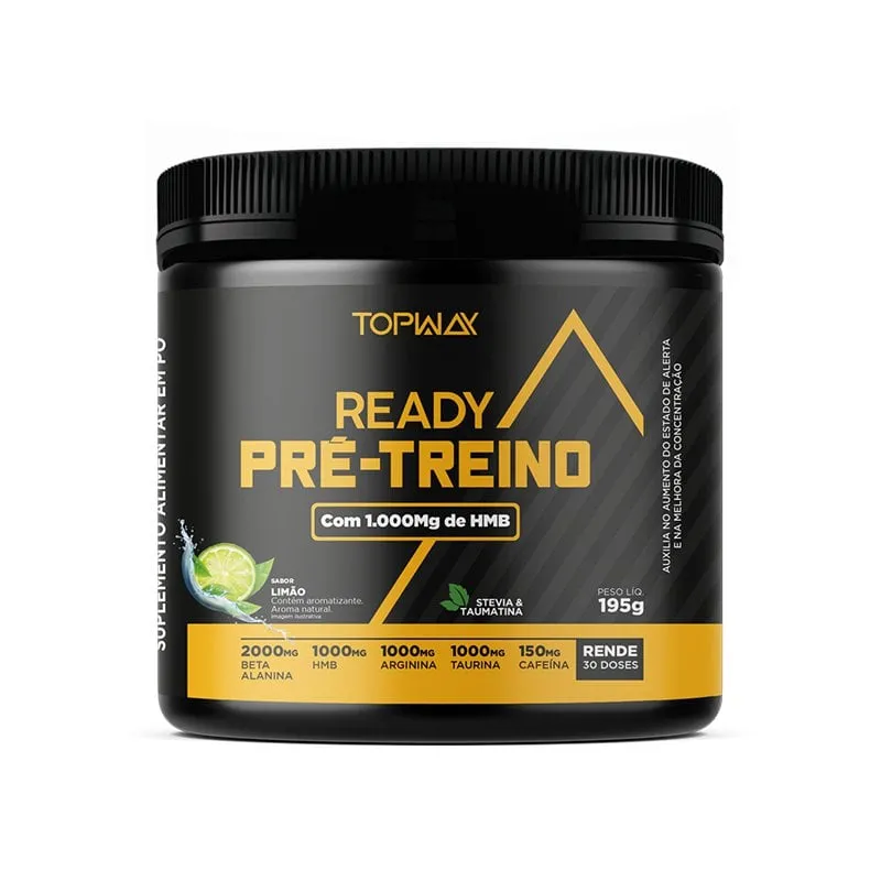 Pré Treino Ready c/ Cafeína e Hmb Limão 195g