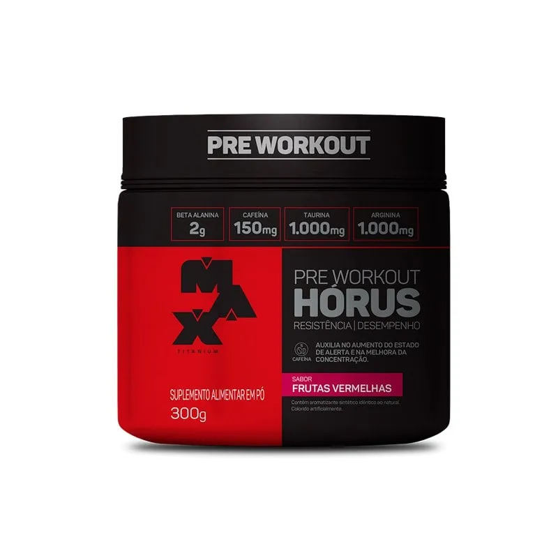 Pré Workout Horus Sabor Frutas Vermelhas Max Titanium 300g