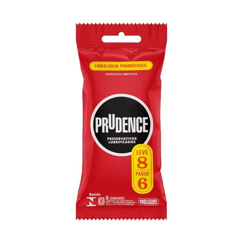 Preservativo Lubrificado Prudence Leve 8 Pague 6