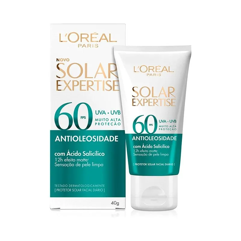 Protetor Facial L'Oreal 60 FPS Anti Oleosidade S/Cor 40g