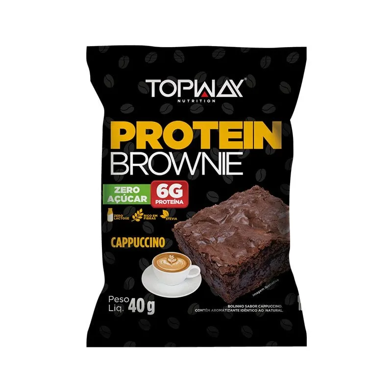 Protein Brownie Topway 6g Proteína Capuccino Zero Açúcar e Lactose 40g