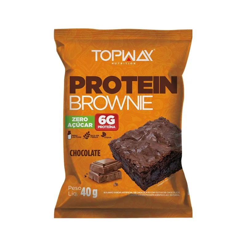 Protein Brownie Topway 6g Proteína Chocolate Zero Açúcar e Lactose 40g