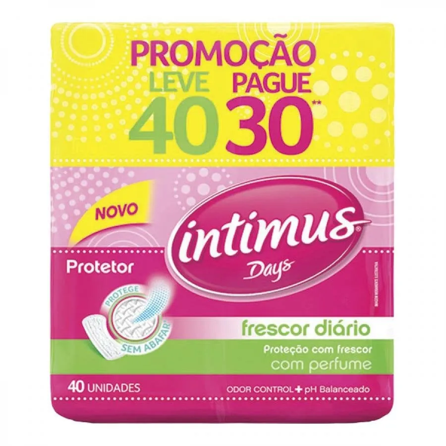 Protetor Diário Intimus Days com Perfume Odor Control Leve 40 Pague 35