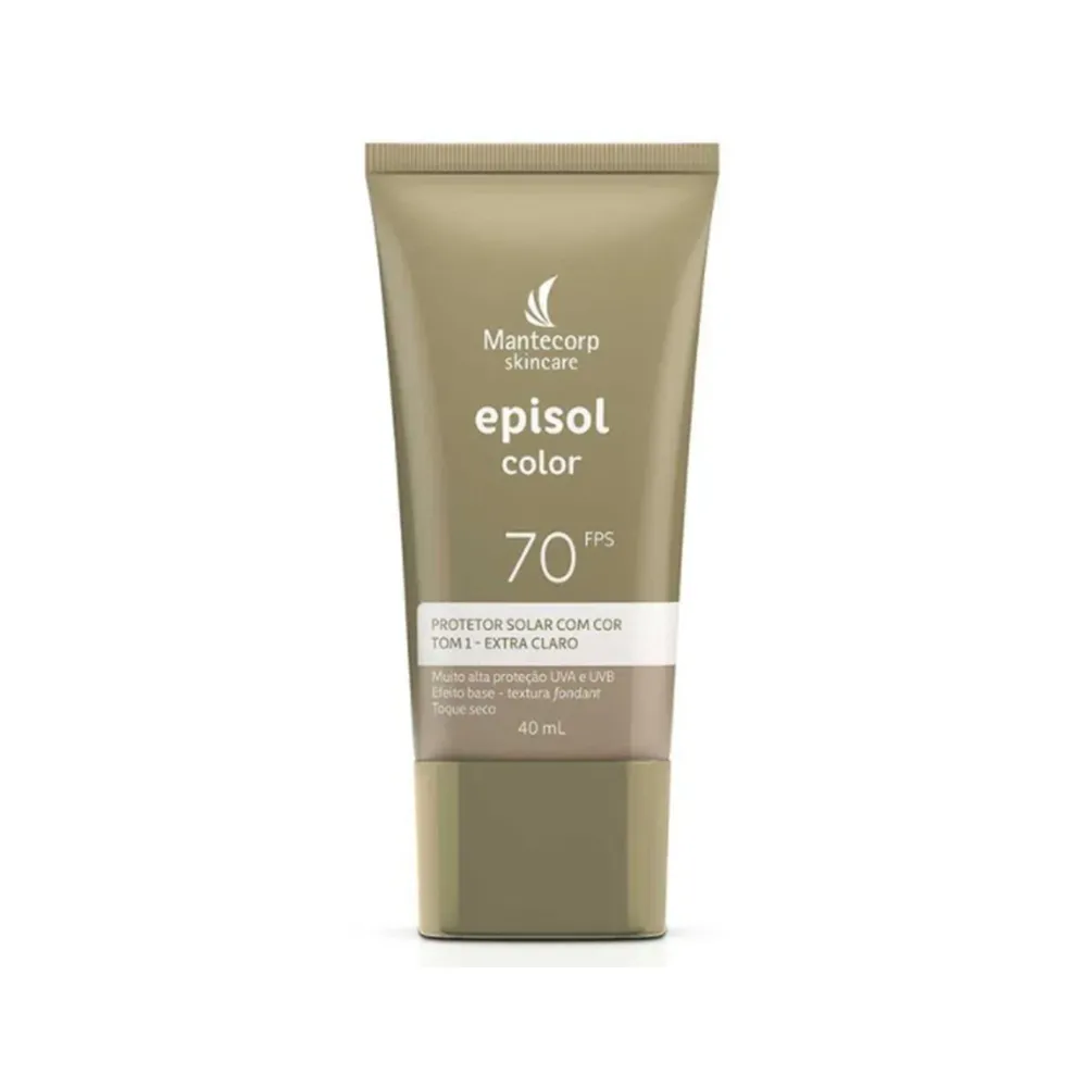 Protetor Solar Facial Episol Color Fps70 Tom 1 Extra Claro com 40ml