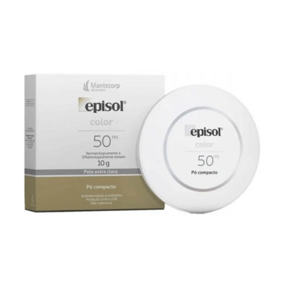 Protetor Solar Pó Compacto Pele Extra Clara Episol Color FPS 50 com 10g