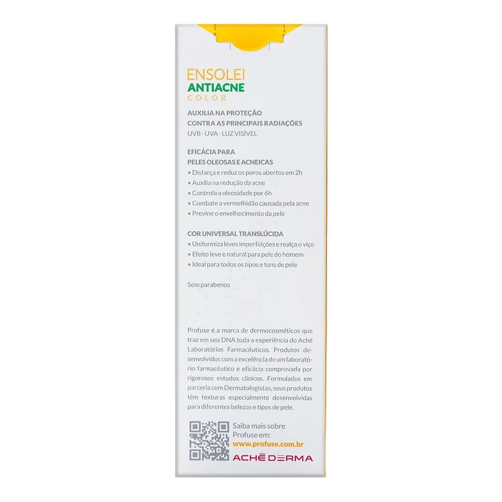 Protetor Solar Profuse Ensolei Antiacne Color FPS 30 40g