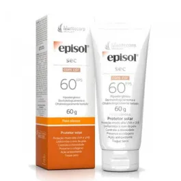 Protetor Solar Facial Episol Sec Com Cor Pele Oleosa FPS60 60g