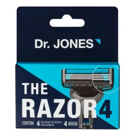 Carga Refil Aparelho de Barbear Dr Jones The Razor4 - 4 Unidades