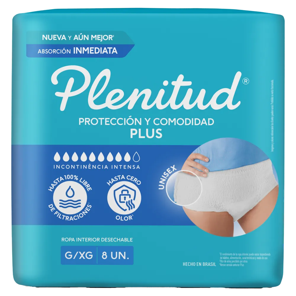 Roupa Íntima Plenitud Active Plus G/XG 8Un