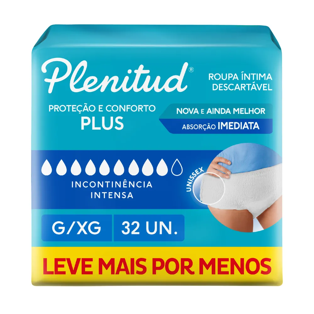 Roupa Íntima Plenitud Active Plus G/XG 32 Unidades