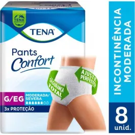 Roupa Íntima Descartável Tena Pants Confort G/EG 8 Unidades