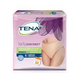 Calcinha Descartável Tena Lady Discreet M 8 Unidades