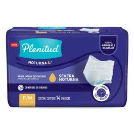 Roupa Íntima Descartável Plenitud Noturna P/M Unissex 14 Unidades