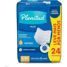 Roupa Íntima Descartável Plenitud Protect Plus G/XG Unissex 24 Unidades